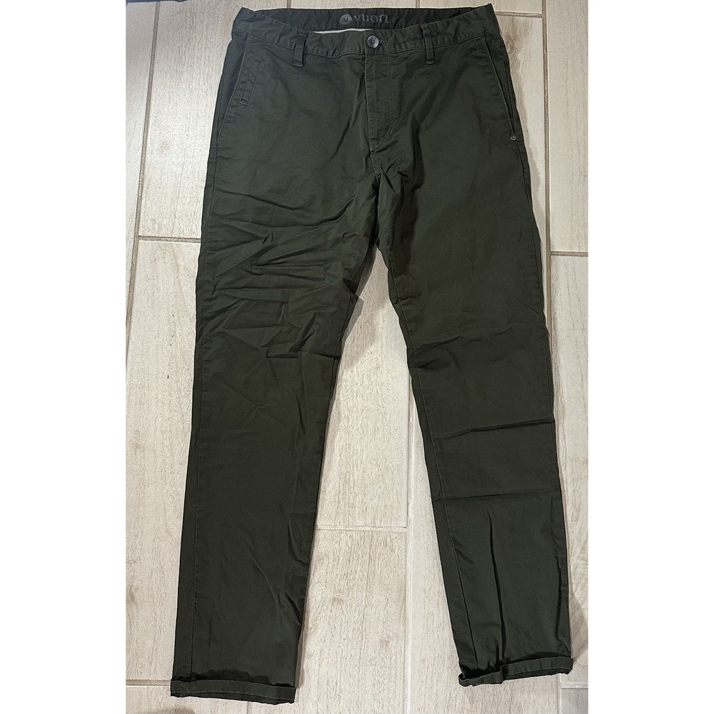 Vuori Performance Pants Men's 33x30 Cascade Tech Chino Travel Oregano V433